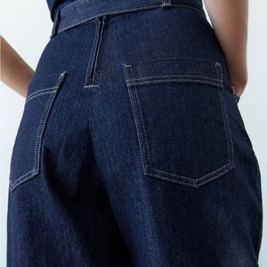 Zara ZW Denim Bustier Jumpsuit size MEDIUM.